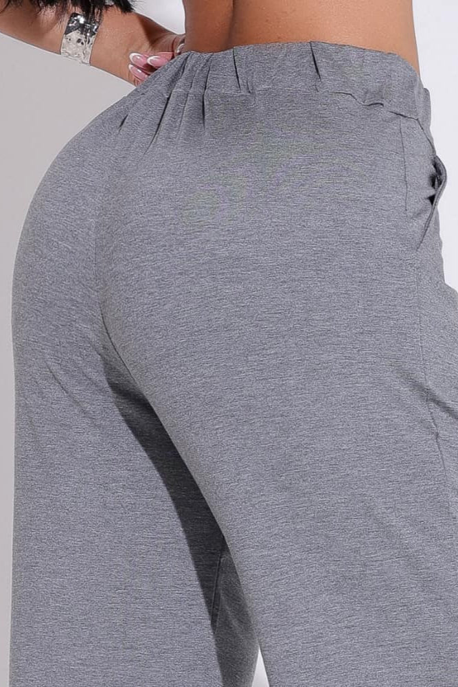 Calça Cinza Mescla Confort Style Amarração Tecido Premium - AIG24105C